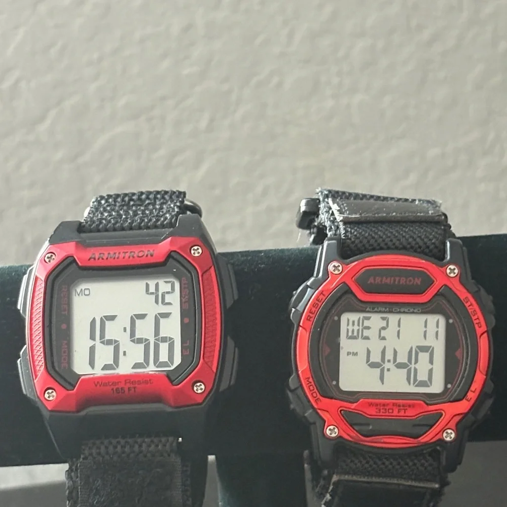 Armitron Black and Red Dual Smartwatches